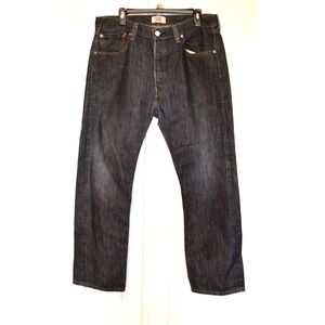 Levi 501 Black Jeans Straight Leg Button Fly Men's 36x30 Inseam 29.5"‎